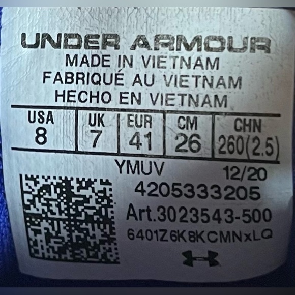 Under Armour HOVR Sonic 4 Mens Size 8 Running Shoes Sneakers Ultra Indigo - Picture 9 of 9